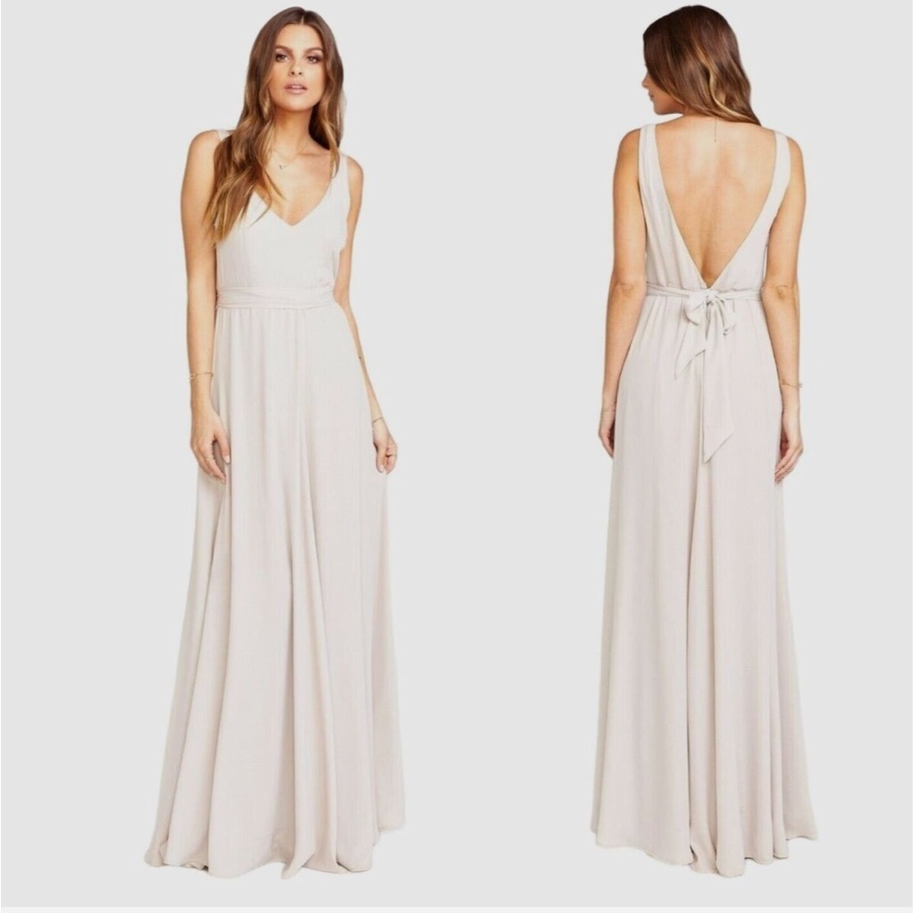 NWT Show me your Mumu Jenn Maxi dress 1X show me the ring crisp neutral wedding